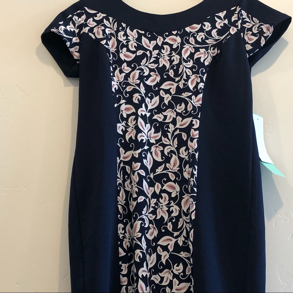 Petite - Sami & Jo Navy Blue Pink Dress NWT